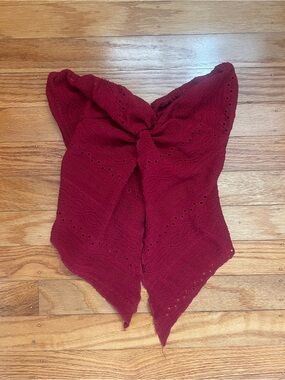 Women’s Red Knit Tube Top with Detailing